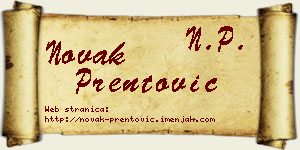 Novak Prentović vizit kartica